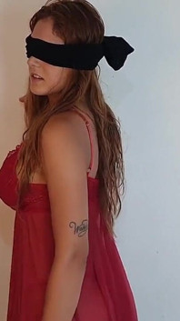 My lovely blindfold striptease
