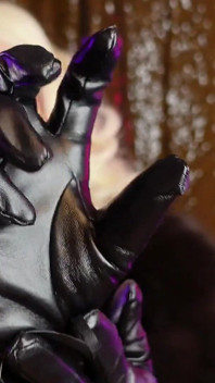 Blonde MILF in Leather Gloves and Fur: Fetish Asmr Free Video - Pretty Braces Face