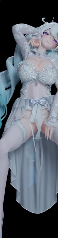 [mmd] Akina Número de Telefone Vestido de Noiva Striptease Erótico de Seda Branca Dois Rabos de Cavalo