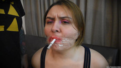 Selfgags Latina Bondage: Penelope výzva roubíku kouření