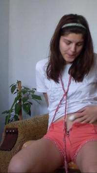 Sexy Teen Weting Her Short Pants and Touching Her Pussy