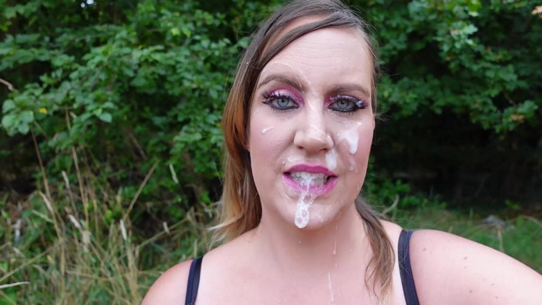 CumslutJayne: Outdoor BJ z Cum Walk - Brytyjskie Duże cycki MILF