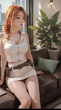 Redhead Secretary's Lazy Afternoon! Barefoot on Sofa, Sheer Stockings, From Chill to Wet!
