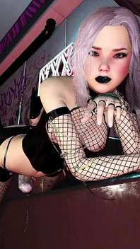 Cyberpunk Babe Cums Like Fountain Futa/trans