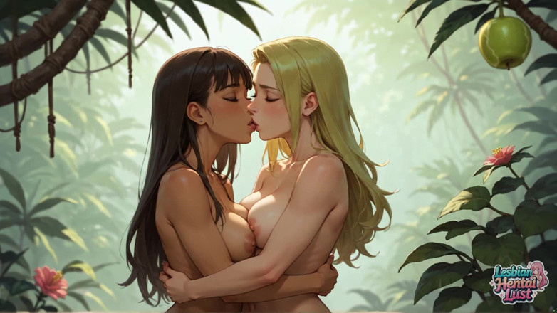Lesbian Hentai Lust: Jungle, lesbische liebe am pool