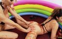 Erotic Female Domination: Dos lesbianas sexy se ruedan en la piscina de barro...