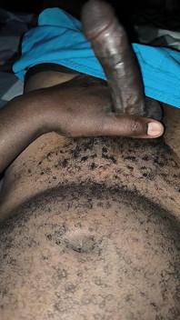 Late Night Horny Hairy African Male Stroking Dick and Releases Loads of Cum After the Lady Didn't Show up for Sex