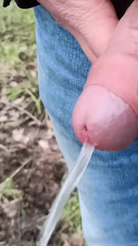 Someone Can See Me! Cum and Pee Outdoors