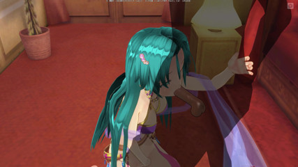 H3DC: 3D Hentai girl with blue hair touches her pussy and...