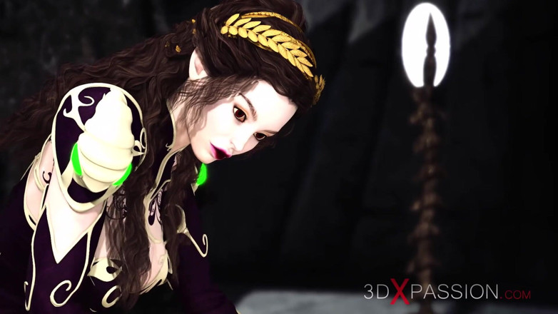 3dxpassion-transgender: Dark princess dickgirl scopa duro una ragazza sexy arrapata nel...