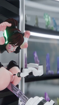 D.va - clit stroker & anale neukmachine spuiten overwatch 3D fetisj porno