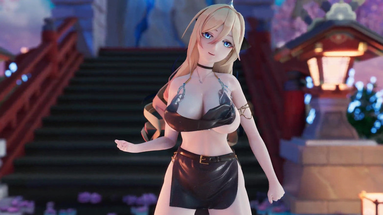 MikuMotion: Schud het met grote tieten schuddend, poesje blootgesteld