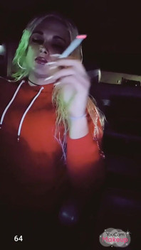 Hot Tranny Smoking 120's in Public