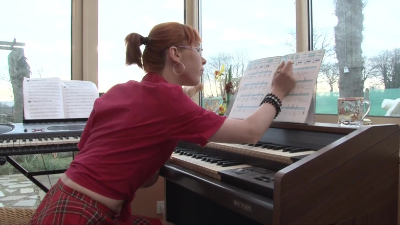 My Favorite Pornstars: Redhead teen hitting piano teacher's big notes