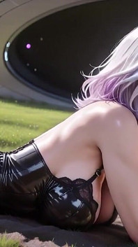 Ohromující venkovní sex s anime Waifu v lesklém černém oblečení – plná vášeň