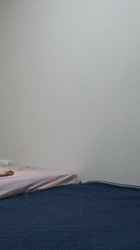 Girls Only Apartment in Japan, a Room Where a Girl Is Cleaning in a Too-short T-shirt, Miniskirt and Thong Panties