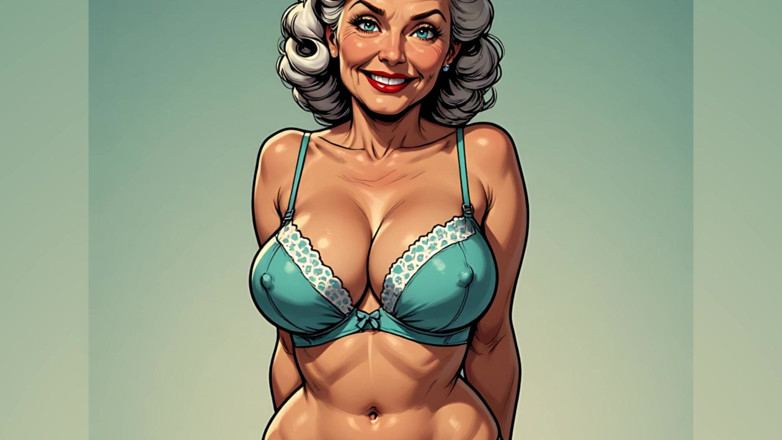 AI Porn: Reggiseno e mutandine retrò
