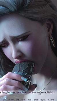 Awam 2 - V0230b, mai 2026, dernière mise à jour - partie 4 : Sophia se doigte la chatte en suçant une grosse bite noire et en avalant chaque goutte