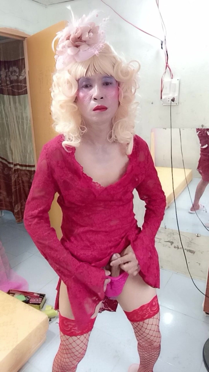 nguyen dang thien tri: Oanh Le Transgender Wearing a Selfie Cock Terrier Dress