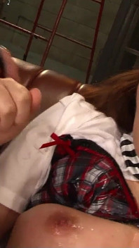 Sexy Japan college teen masturbating with sex toys at BDSM party