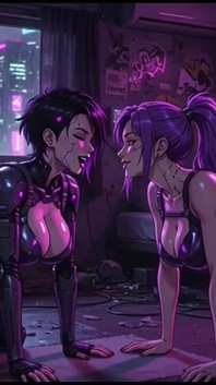 Cyberpunk – awek yang menyeronokkan di bilik mereka, Ai Animation
