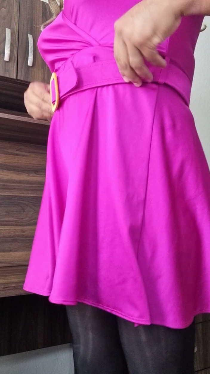 Sexy shinny clothes: Sexy Naughty Lady's Pink Dress