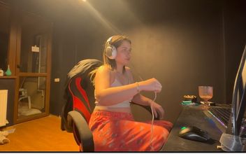 Cute Blonde Farting on Gaming Chair