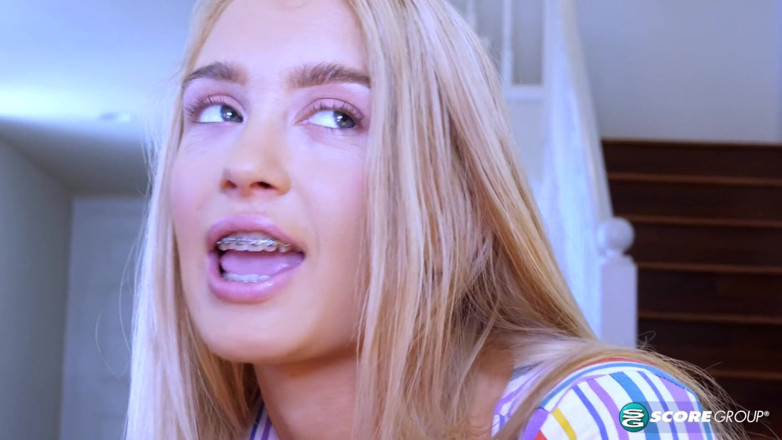 18eighteen: Brace-face Teen Anastasia Knight Handles a Massive Cock