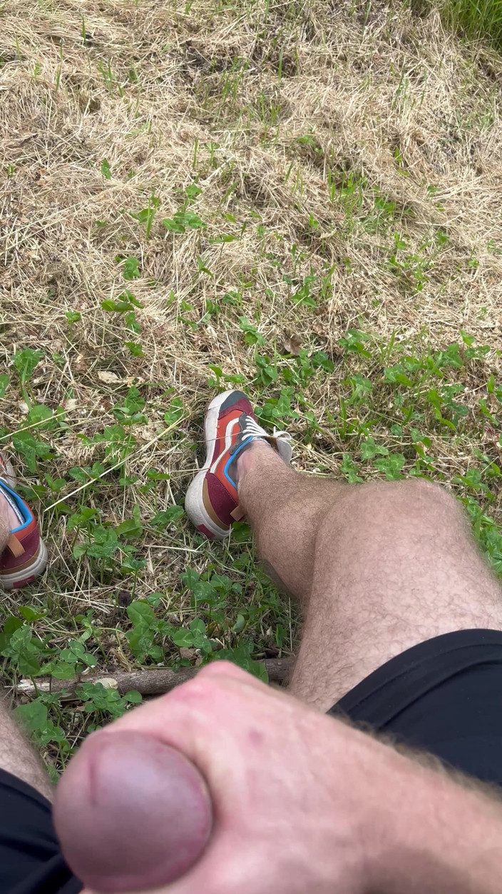 intra_muscular: Jag stannade i skogen och runkade min tjocka kuk i...