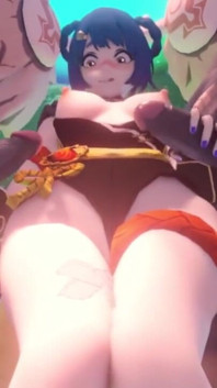 Genshin Impact - Xiangling Fucked by Hilichurls Threesome