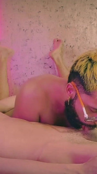 Camilo Brown Giving No Hands Sloppy Deepthroat Blowjob to Hot Twink Andres Zp Making Him Shoot His Cum Hard