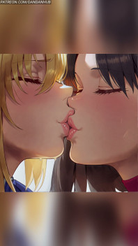 Artoria Pendragon and Rin Tohsaka Kiss - Fate