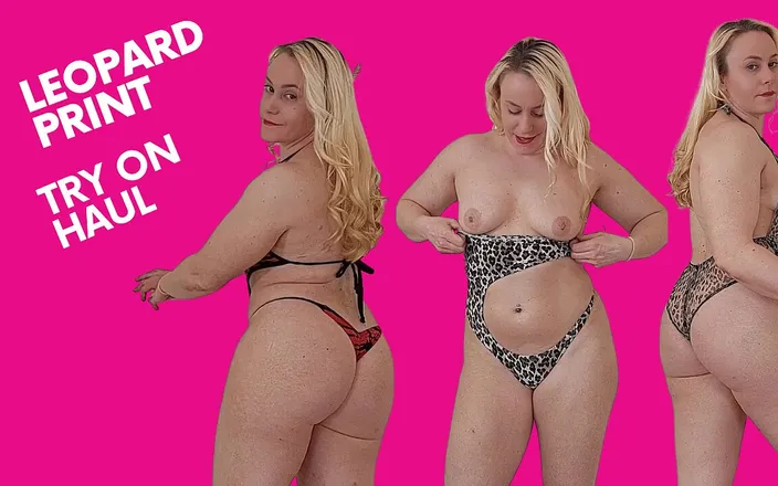 Michellexm: Leopard lingerie try on haul 2 with Michellexm