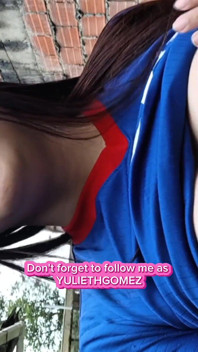 Colombian Woman Touches Her Delicious Breasts