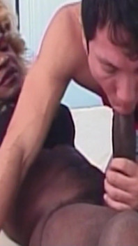 Ugly Black Shemale Karen Allen Gets Fucked in the Ass by Interracial Guys