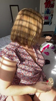 MILF in Sundress Solo W Glass Dildo