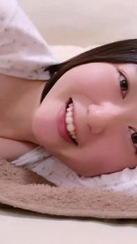Pale Cute Woman with Natural Body Hair, Playful Self-observation Captured in Intimate Moment 1st