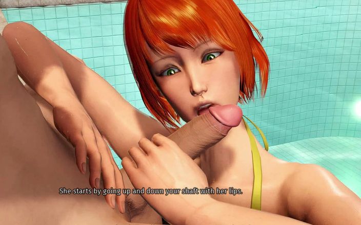 3D cartoon porn: दरार 44 में एक घर - caitlin लंड चुसाई देती है और स्विमिंग पूल में उसका वीर्य खाती है