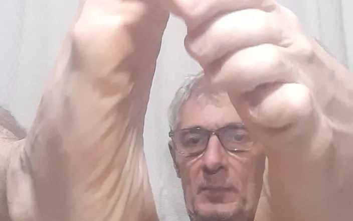 Big uncut hard cock: Close up of My Feet