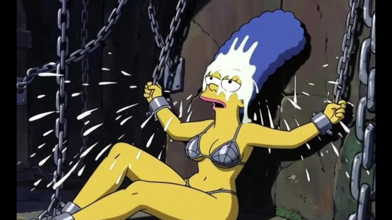 Octopussy Lovers Club: Шлюшка в ланцюгах бере його сперму. еротична фантазія. Мультяшна пародія на Сімпсонів