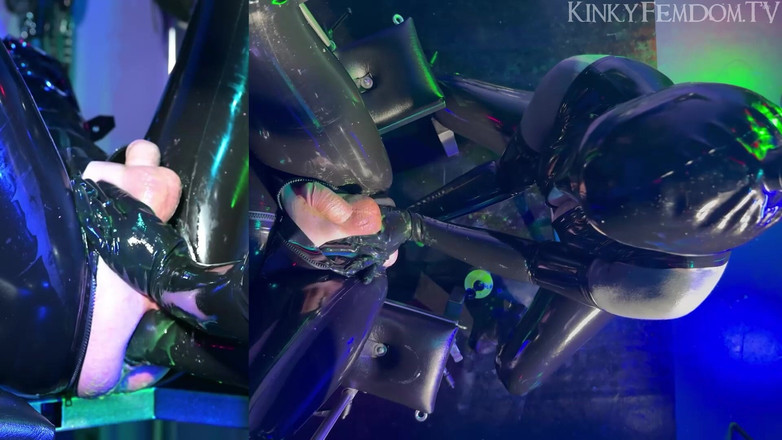 KinkyFemdomTV: 1080p Ft 여주인 Lunatika의 1080p 보지에 무거운 고무 이중 피스팅 새들