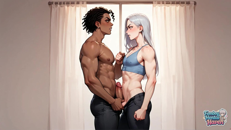 Femboy Hentai Haven: Záběr na mokrý zadek dvojčat femfem - nadržený XXX