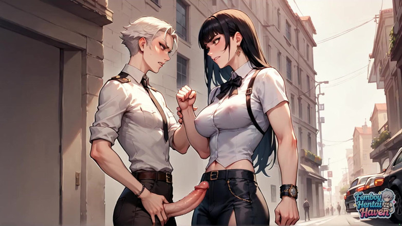 Femboy Hentai Haven: Femboy's City Street Cum Splash je nejžhavější, nejpůsobivější Femboy XXX!