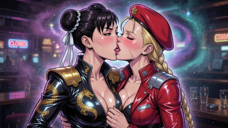 AI Porn: Cammy and Chun Li Kissing Ai