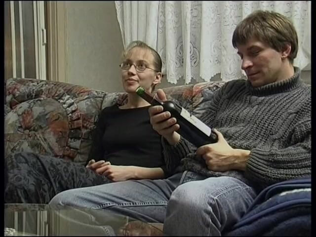 Horny Two really wet MILFs: Cute hottie with small tits fucking on the couch