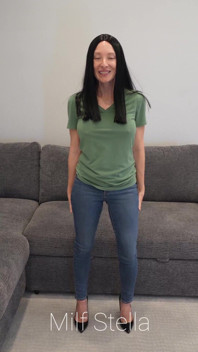 Jeans, Tee & Black Hair