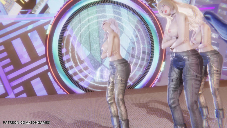 3D-Hentai Games: Kard - Gunshot Ahri, Kaisa &amp; Evelynn Striptis Seksi