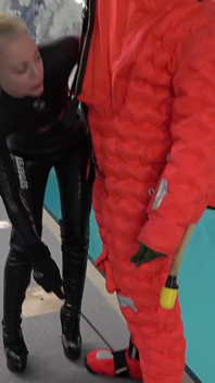 Human Life Raft - Inflated Suit Slave Pool Domination