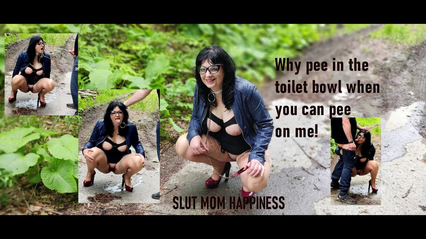 Hot MILF, Big Tits in Bondage, Red Heels, Collar and Leash, Pissing on Leash, Piss on Face (Fuck me like you hate me)