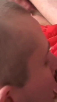 Horny brunette gets banged by three guys